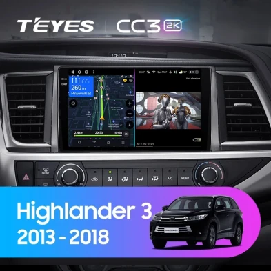 Штатная магнитола Teyes CC3 2K 4/32 Toyota Highlander 3 XU50 (2013-2018)
