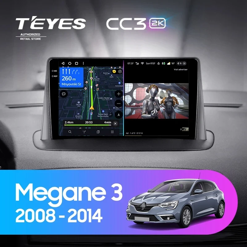 Штатная магнитола Teyes CC3 2K 4/32 Renault Megane 3 (2008-2014)