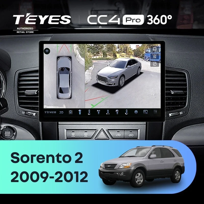 Штатная магнитола Teyes CC4 Pro 360 12/256 Kia Sorento 2 XM (2009-2012) Тип-B (11")